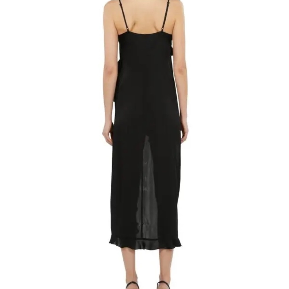 🖤💃 NWT The Kooples Ruffled Asymmetric High Slit Midi Slip Dress | Retail $325! - Picture 4 of 10